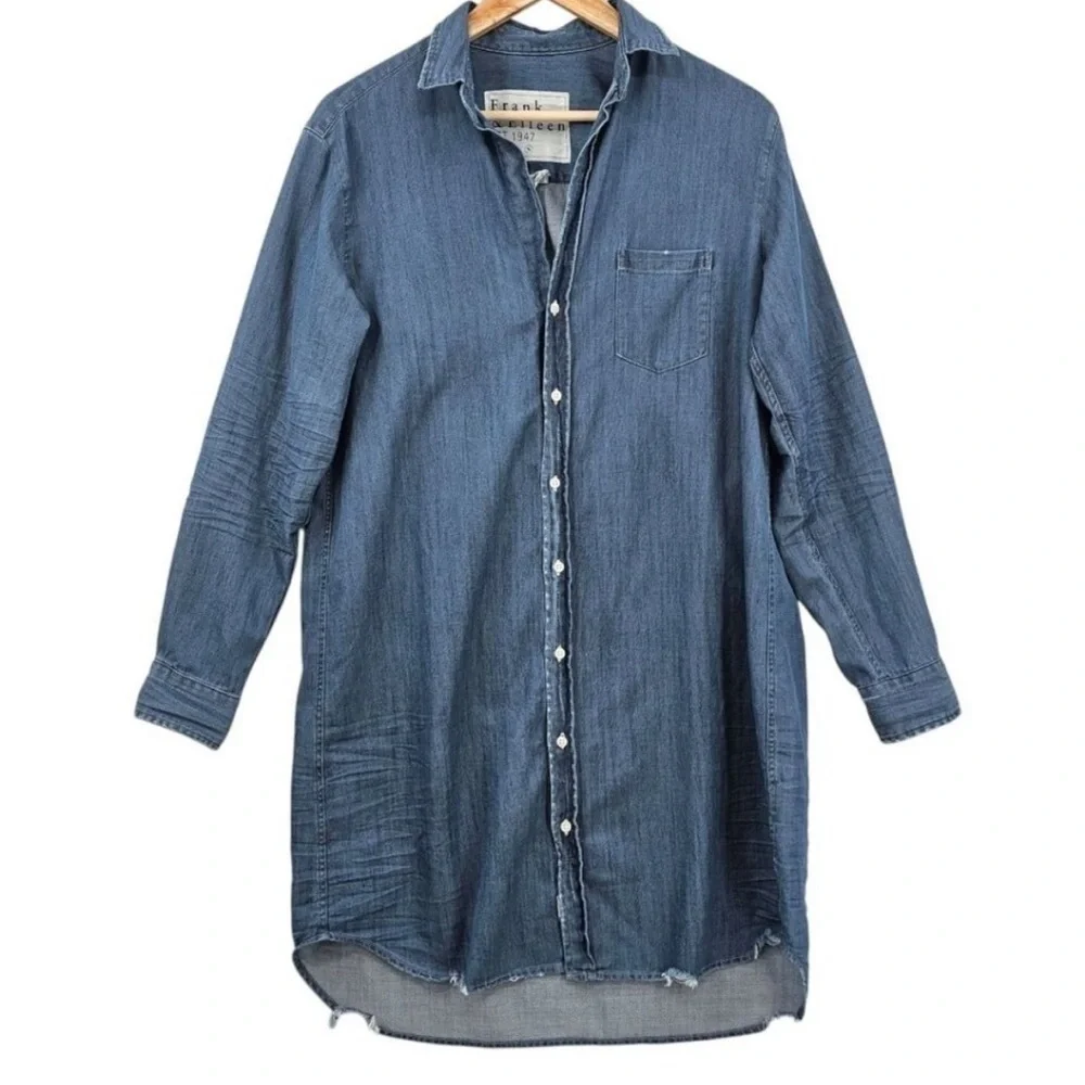 Frank & Eileen Womens S Mary Classic Long Sleeve Denim Shirtdress - Picture 3 of 8